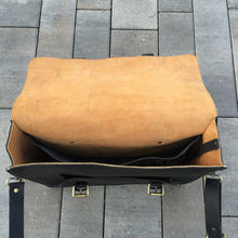 Leather Briefcase, Messenger Bag - Black